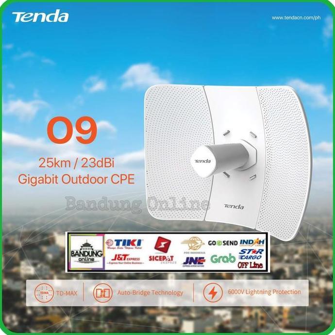 TERLARIS TENDA O9 AP 5GHZ CPE 09 11AC ROUTER 23DBI GABIT OUTDOOR WIFI