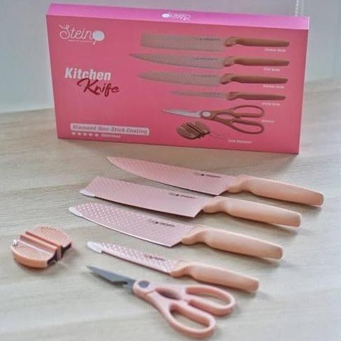 Stein Steincookware Pisau Diamond Knife Set 5 + Knife Sharpener Pisau