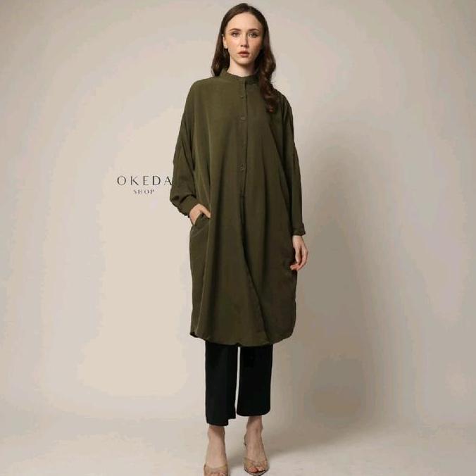 Okedashop - SYA LONG Tunic Plain - Long tunik wanita polos korean style