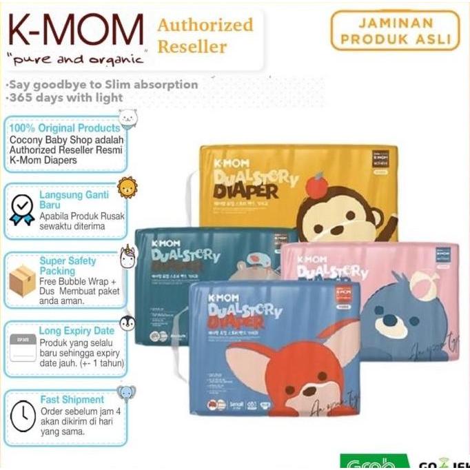 NEW K MOM DUAL STORY DIAPER KMOM S M L XL PANTS ORI