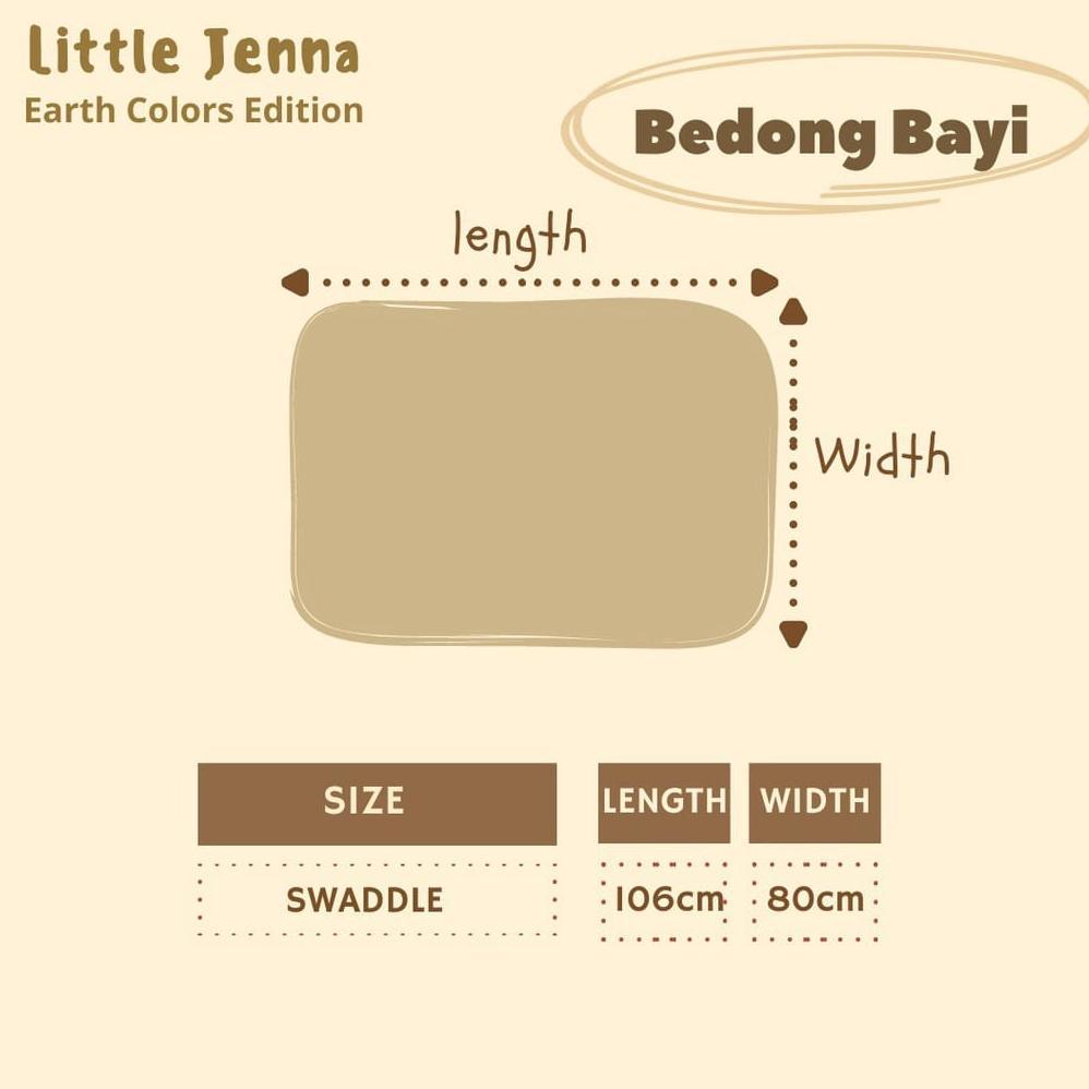 NEW PRODUCT LITTLE JENNA - Bedong Bayi Premium New Born Swaddle 3in1 (1 SET isi 3pcs) Earthtone Seri