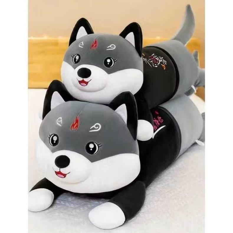 Viral  Guling Kucing Lying Premium Boneka Karakter Anjing Husky Anak Ukuran 50Cm&100Cm Halus Lembut 