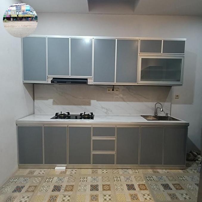 TERLARIS KITCHEN SET ALUMINIUM MINIMALIS / RAK KOMPOR DAPUR / LEMARI DAPUR ALUMUNIUM