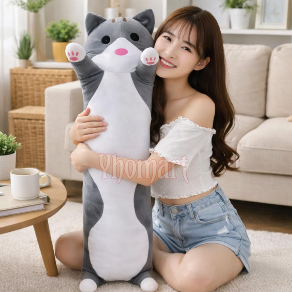 Termurah  ( Yhomart ) Boneka Guling Kucing Jumbo Mainan Boneka Kucing Berbentuk Guling Tidur