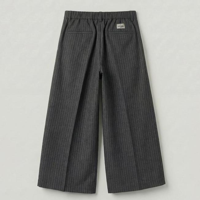 Symmetrical Pleated Wool Symmetrical Pleated Wool Stripes Trousers / Celana Baggy