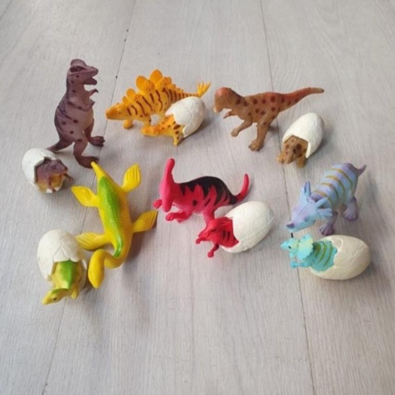 Terlaris Mainan Set Dinosaurus Bertelur Anak-Mainan Anak Dinosaurus Karet