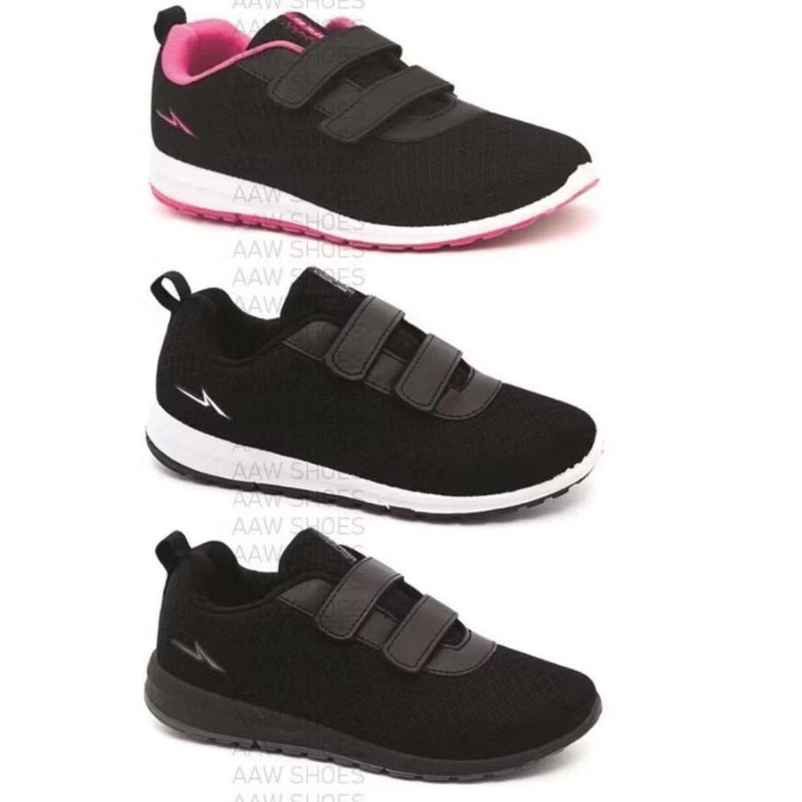 NEW SEPATU SEKOLAH HITAM PUTIH ANDO SAGA VELCRO 29-36 TERBARU SEPATU ANAK SEPATU SEKOLAH FASHION ORI
