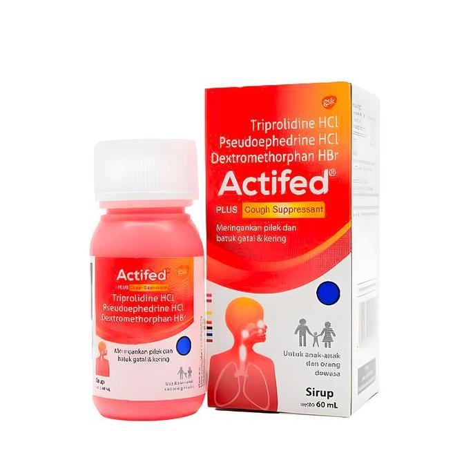Actifed Plus Cough Suppressant Sirup 60 Ml / Obat Batuk Kering & Pilek / Kimia Farma