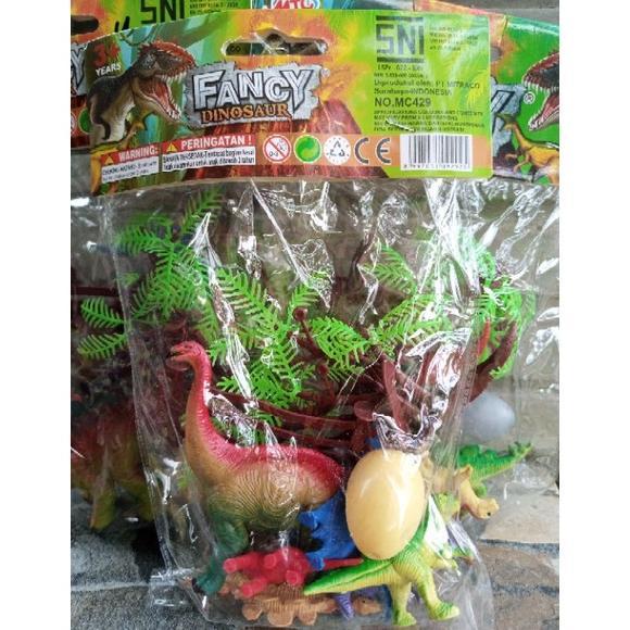Murah Mainan Dinosaurus Set 6 Dinosaurus 2 Pohon  2 Pagar + Telur