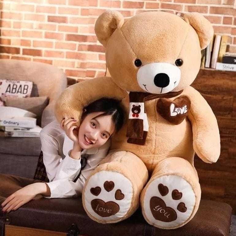 Berkualitas Boneka Teddy Bear Love Jumbo 1 Meter Boneka Beruang Bear Jumbo Boneka Beruang Comel Bone
