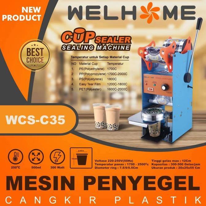 HARGA DISC - WELHOME MANUAL CUP SEALING MACHINE WCS-C35 CUP SEALER WELHOME WCS C35
