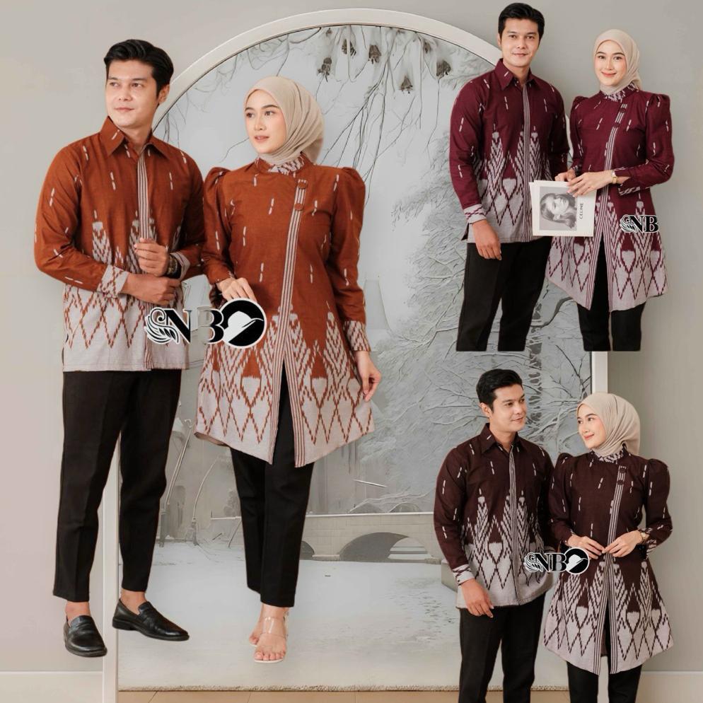 Termurah / Hot Sale Atasan Tunik Terbaru Baju Batik Wanita Modern Baju Batik Coupel Pasangan Lengan 