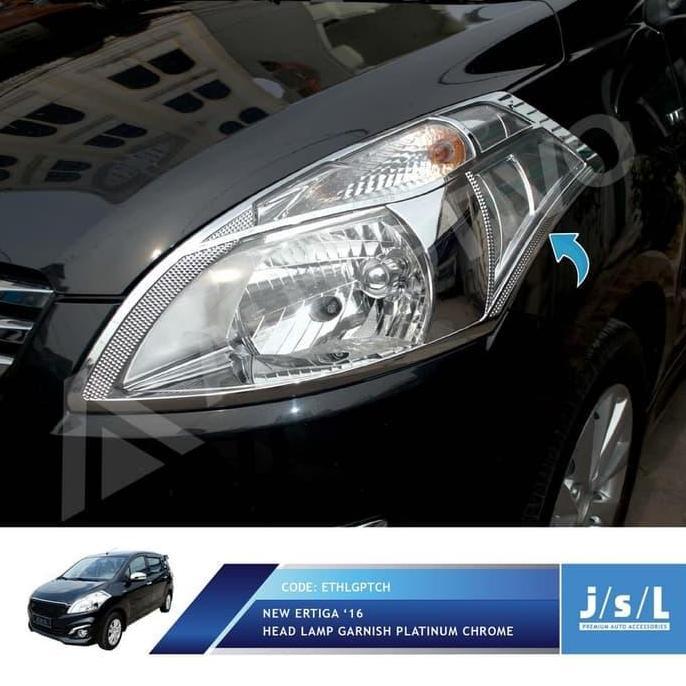 Garnish Headlamp Cover Lampu Depan Ertiga 2012 - 2017 Chrome & Doff Aksesoris Mobil JSL
