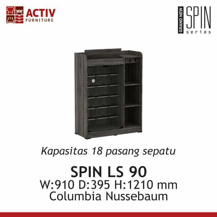 activ lemari sepatu kaca 5 susun rak sepatu spin LS 90