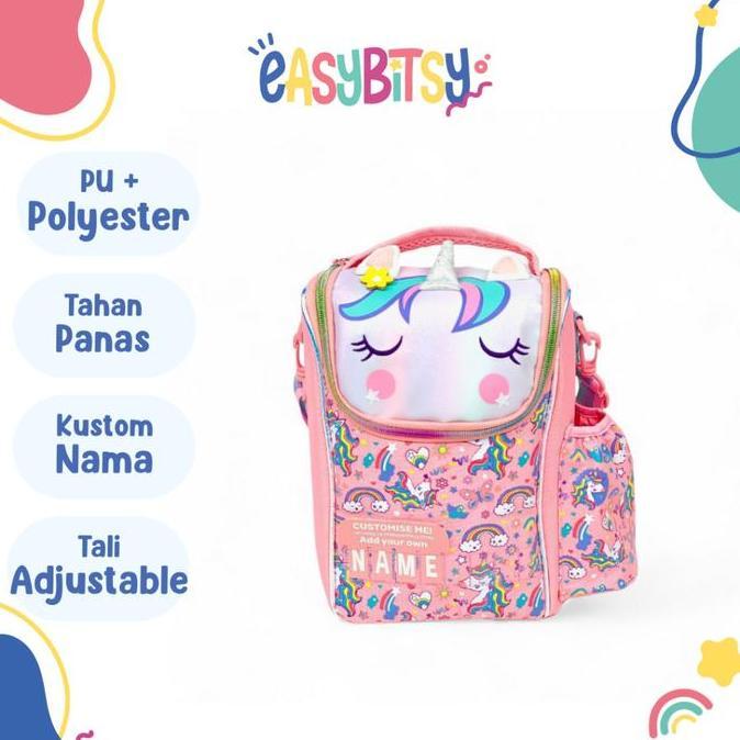 Easy Bitsy - Tas Bekal Anak Perempuan Lunch Bag Box Unicorn Tempat Makan TK SD - Shifu