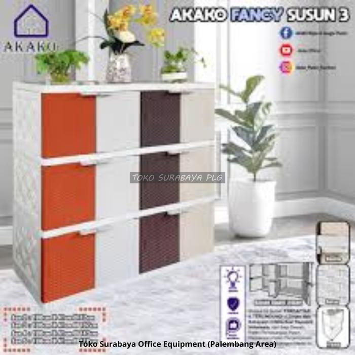 Akako Fancy Susun 2 Lemari Plastik 2 susun Meja TV Laci Rak Serbaguna