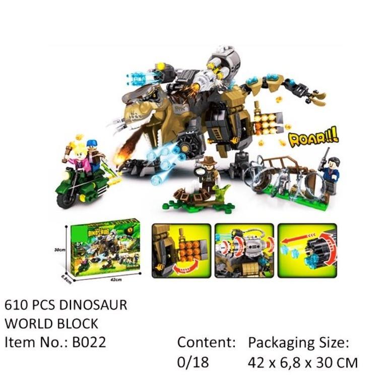 Murah  Mainan Dinosaurus Mech Dino Set Besar 610 Pcs / Mainan Edukatif Anak Lego Susun Blok B022