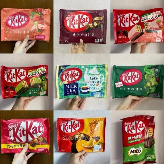 KITKAT MINI DARK CHOCOLATE MATCHA / ORIGINAL / KITKAT MILO / KITKAT DOUBLE STRAWBERRY / KITKAT MILK 