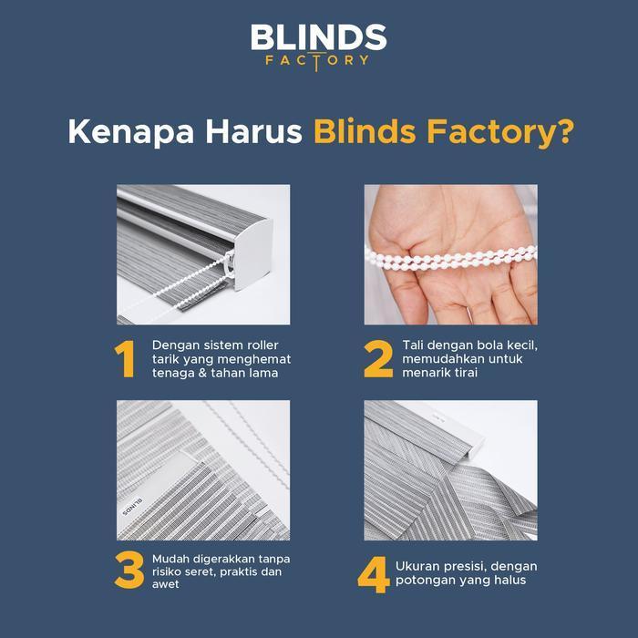 [Blindsfactory] Zebra Blinds Bisa Custom Ukuran | Jendela Premium Quality A-139 Blok 80% Cahaya| Kre