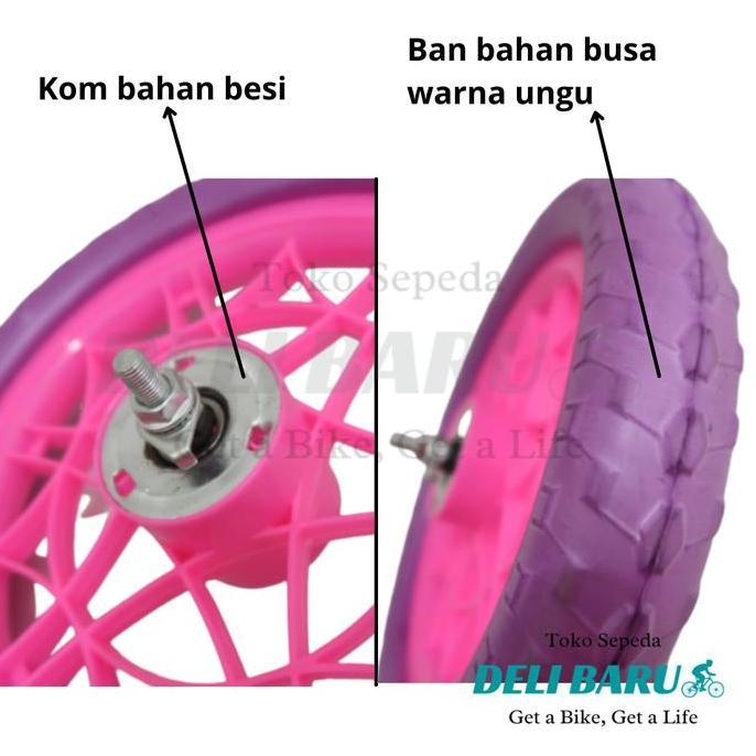 Ban buta Ban busa Ban mati velg 12 inch komp besi sepeda anak