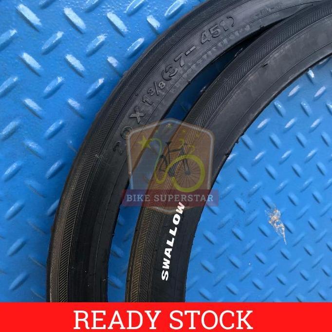 Ban Luar Sepeda 20 x 1 3/8 (451) SWALLOW Deli Tire Slick Lipat
