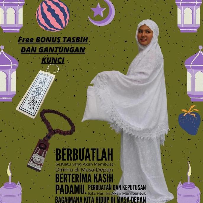 HARGA GROSIR - Mukena Dewasa Jumbo Setelan Putusan Mewah Katun jepang Motif Renda