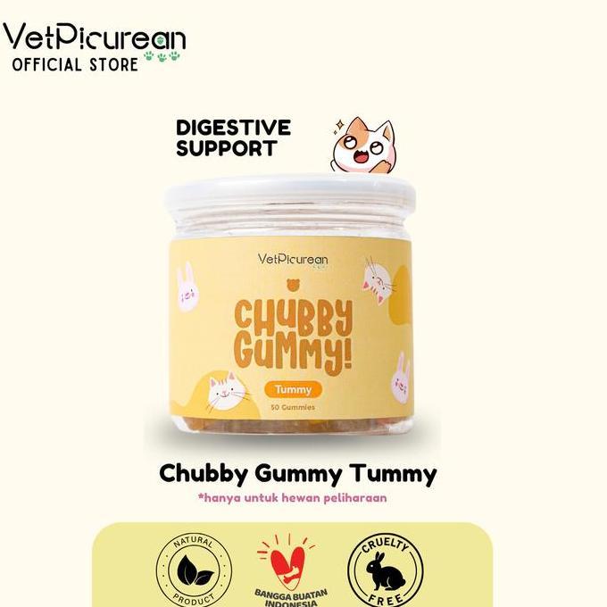 Vetpicurean Chubby Gummy Tummy | Vitamin Anjing Kucing untuk Diare - SuperFood Pencernaan