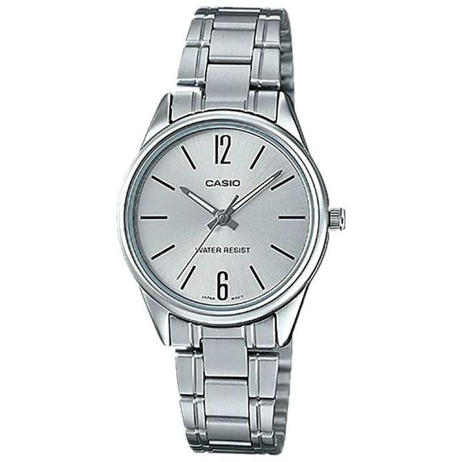 Jam Tangan Wanita Analog Casio Standard LTP-V005D-7BUDF LTPV005 LTP-V005D Silver Dial Stainless Stee