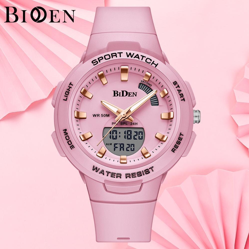 MURAH BIDEN 002 JAM TANGAN WANITA ANALOG DIGITAL SPORT LED WATCH ORIGINAL WATER RESISTANT 30 METER