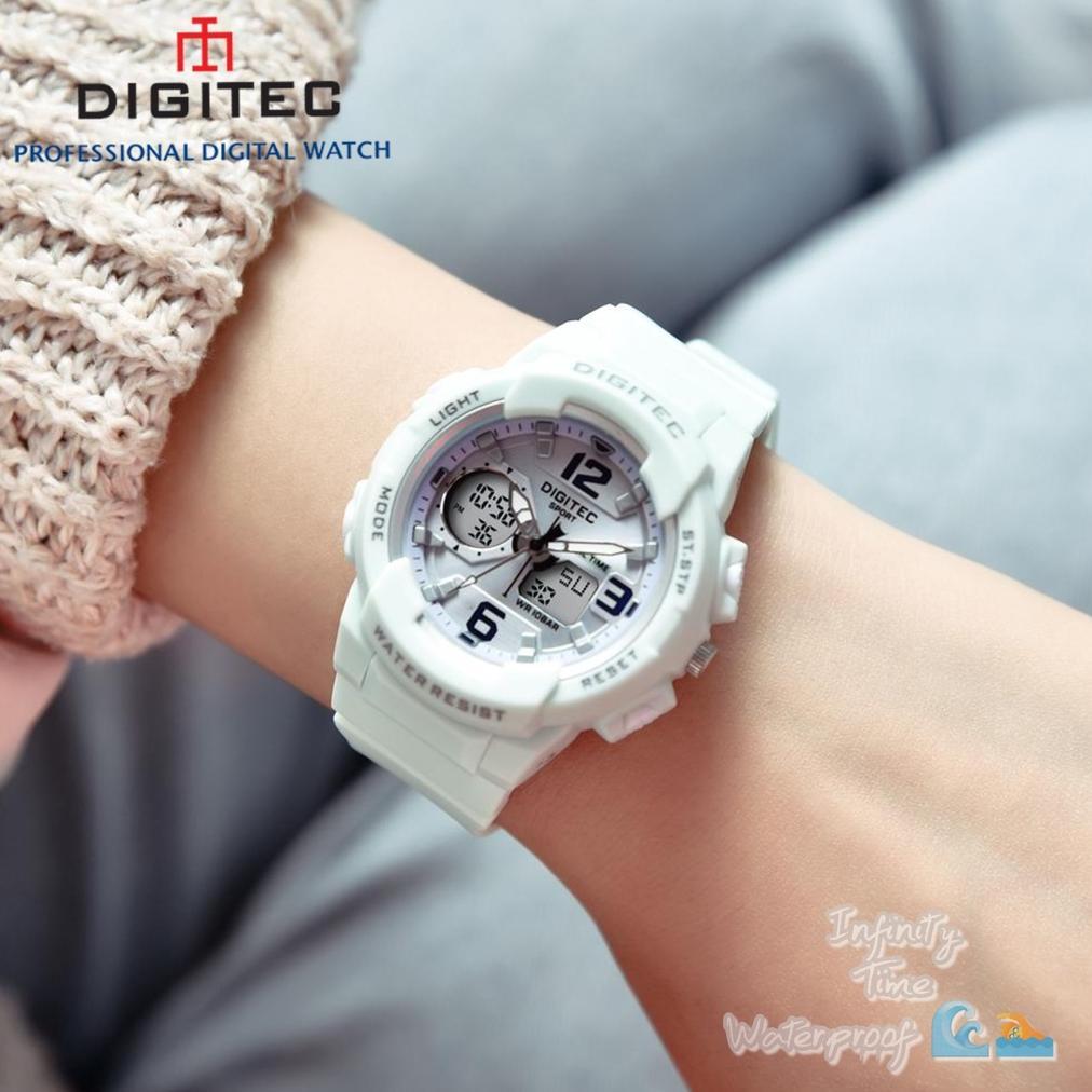 LIMITED JAM TANGAN CEWEK DIGITEC DG4120T 4120 ANALOG DIGITAL DUALTIME STRAP RUBBER KUALITAS ORIGINAL