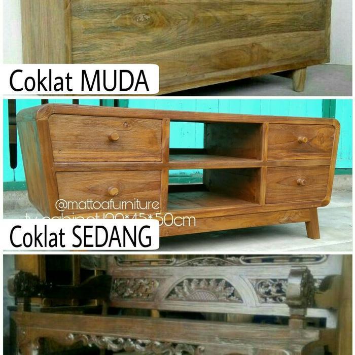 meja tv cabinet industrial 120*45*60cm kayu lawasan