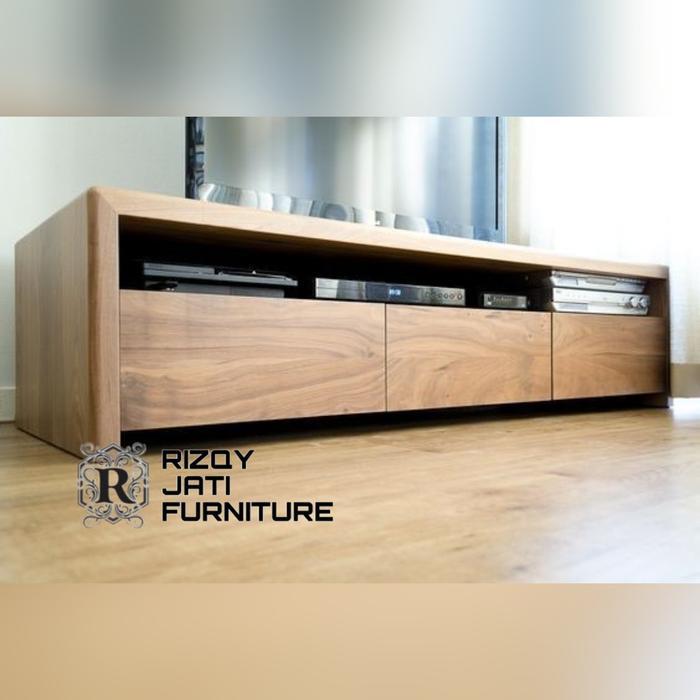 Bufet tv jati minimalis - bufet jati minimalis panjang 220cm