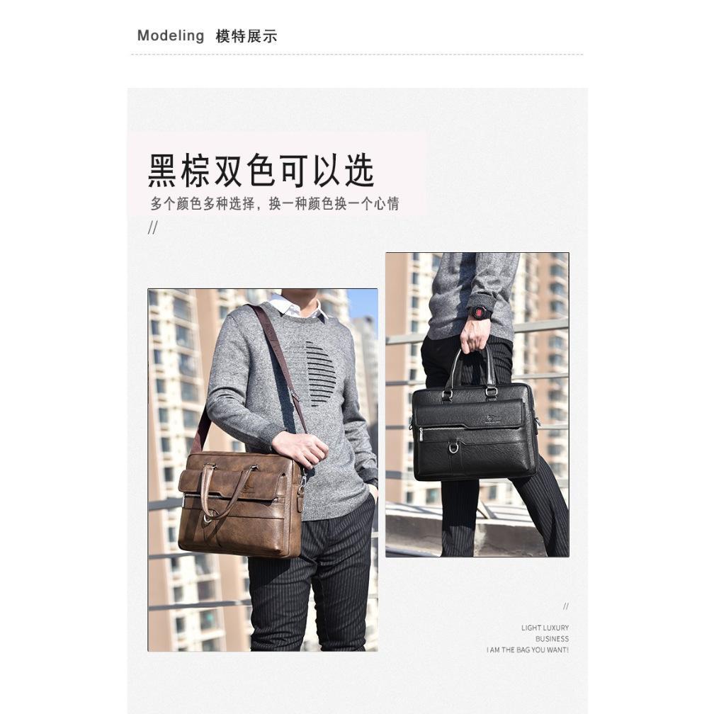 [Original] YUESKANGAROO Tas Kerja Laptop 14 Inch Kulit Pria Import Men's Business Handbag HA-095