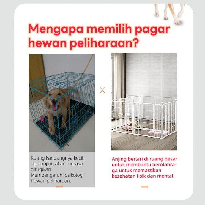Kandang Anjing Besar Diy/Kandang Hewan Pagar Besi Large Size Pet Cage Anjing Kucing Kandang Pagar Po
