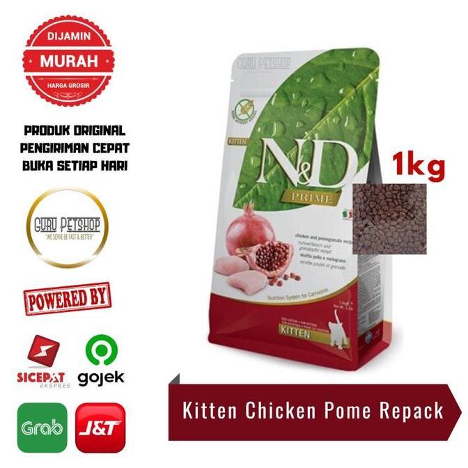 Farmina N&D Kitten Chicken & Pomegranate 1kg Grainfree N&D Catfood
