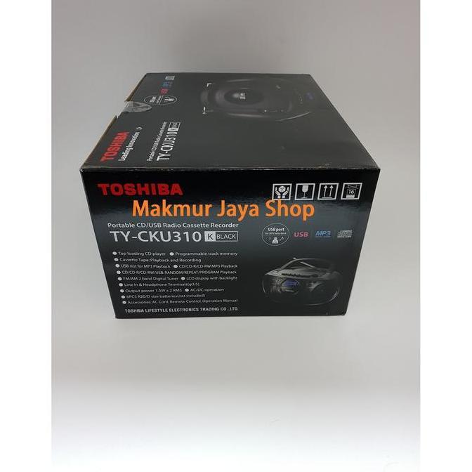 Mini Compo CD Player/Tape Kaset/Radio Toshiba TY-CKU310K Black