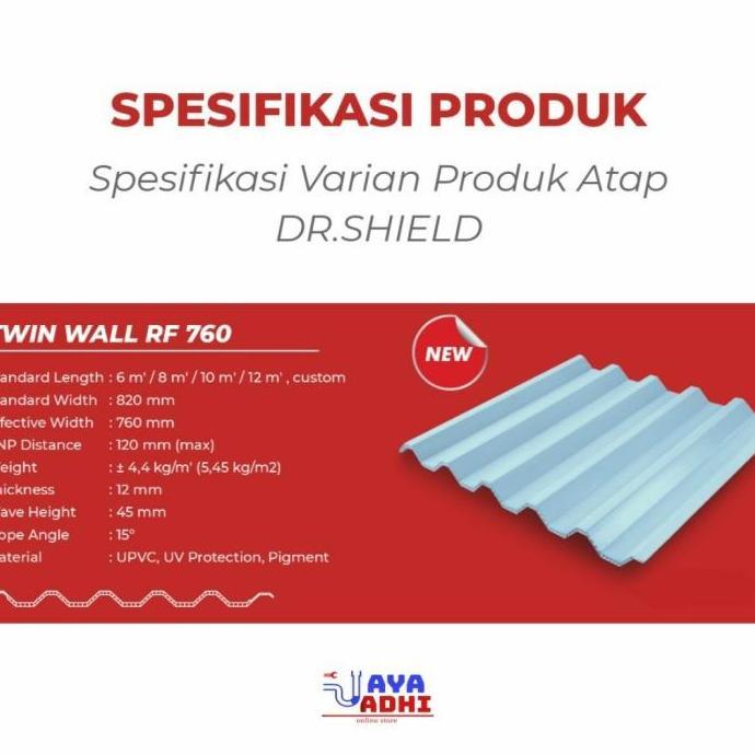 Atap Dingin uPVC Dr. SHIELD Putih/Biru Doff