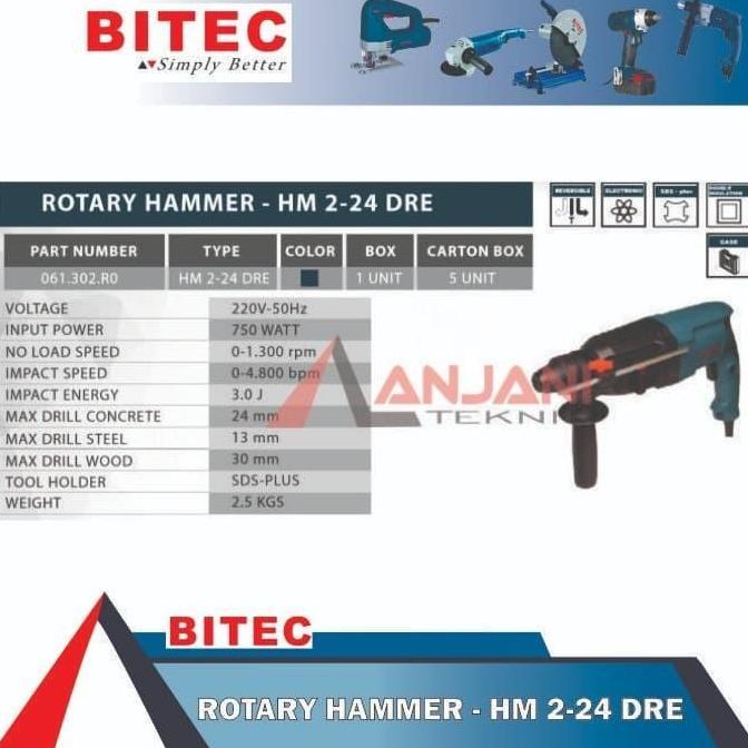 BITEC HM 2-24 DRE MESIN BOR TEMBOK BETON / ROTARY HAMMER HM2-24DRE