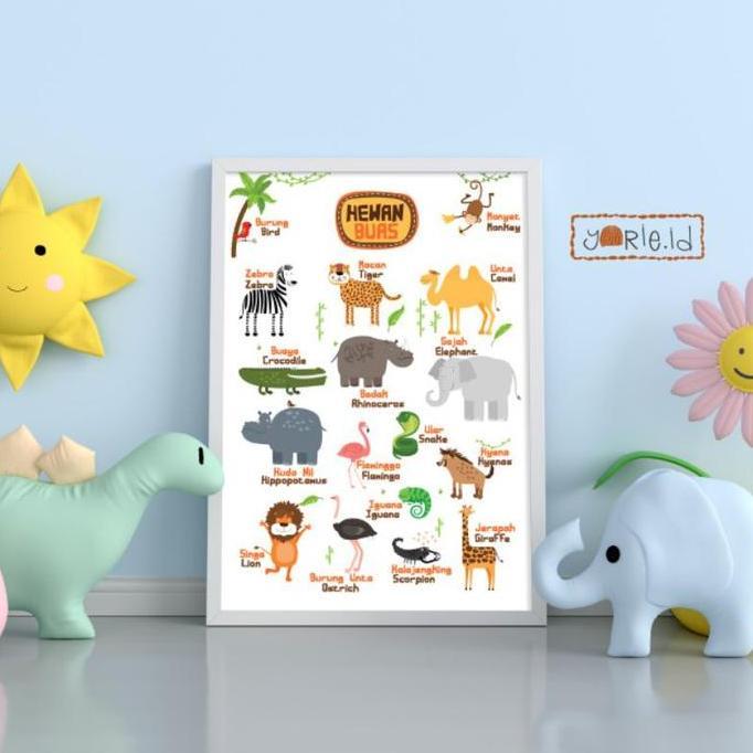 POSTER EDUKASI PENDIDIKAN BELAJAR ANAK TK PAUD SD HEWAN BUAS