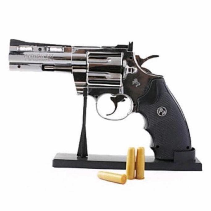 korek gas pistol besi Lighter revolver phyton mancis metal gun replika