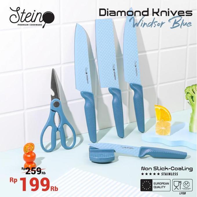 Stein Steincookware Diamond Knife Set 5 + Free Knife Sharpener