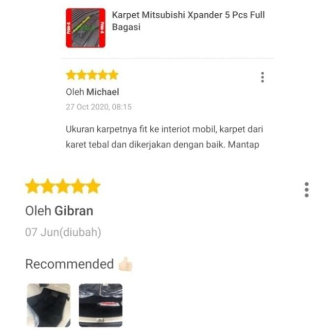 Karpet Karet Mitsubishi Xpander