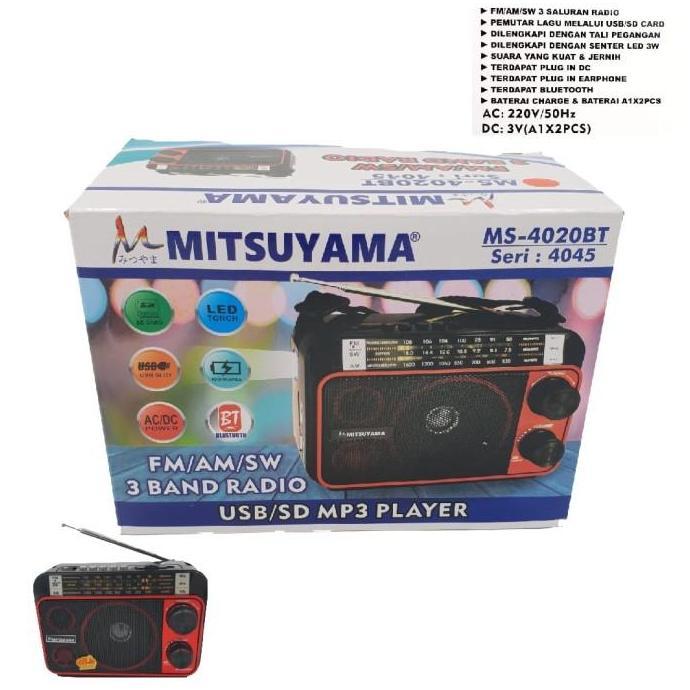 Radio Mitsuyama MS-4045 USB SD MP3 AM-FM Portable Radio