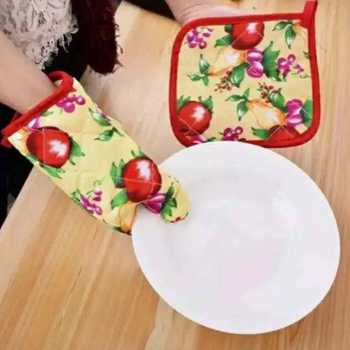 Sarung Tangan Set Cempal 2in1 Anti Panas / Sarung Tangan Cempal Microwave Anti Panas [JY]