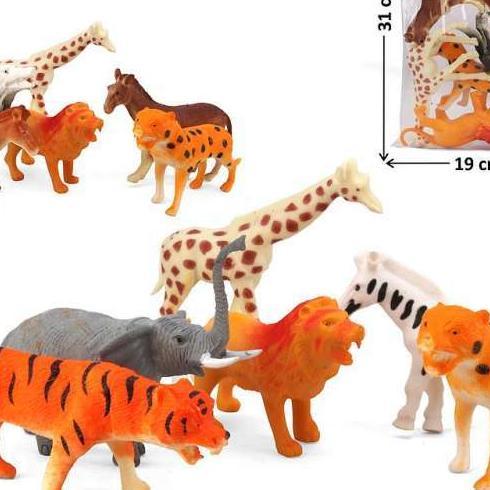 Mainan Anak Hewan Kecil Animal Dinosaurus Karet - Mainan Binatang Liar Karet Animal Figure Wild Anim