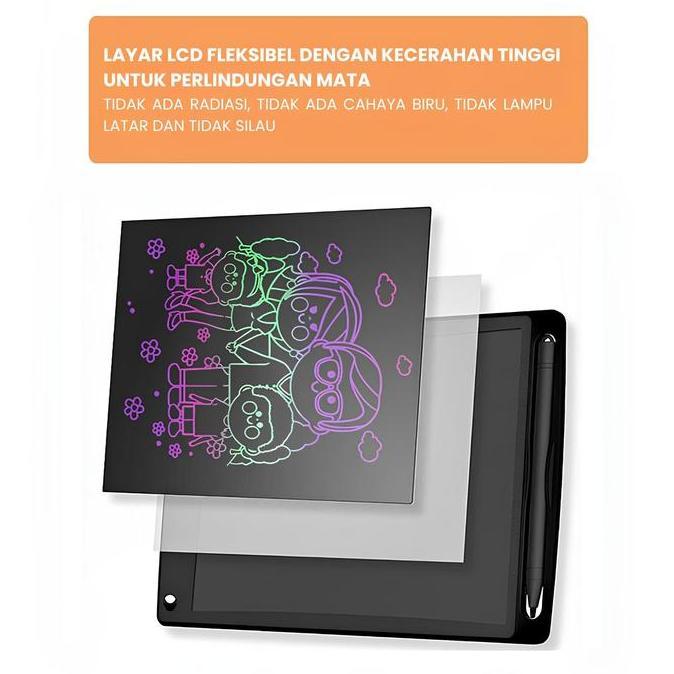 UPLU LCD Writing Tablet Papan Gambar Anak Elektronik 10 Inch Tablet Gambar dan Menulis Anak LCD Alas
