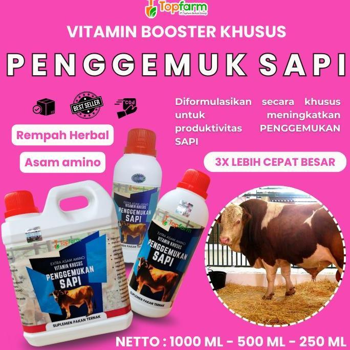 Obat Penggemuk Sapi Super Cepat/ Vitamin Ternak Penggemuk sapi/ Vitamin Herbal Sapi / Vitamin Pengge