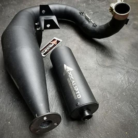 CORNUE knalpot vespa racing excel 200 / spartan 200 / px200 buang kiri
