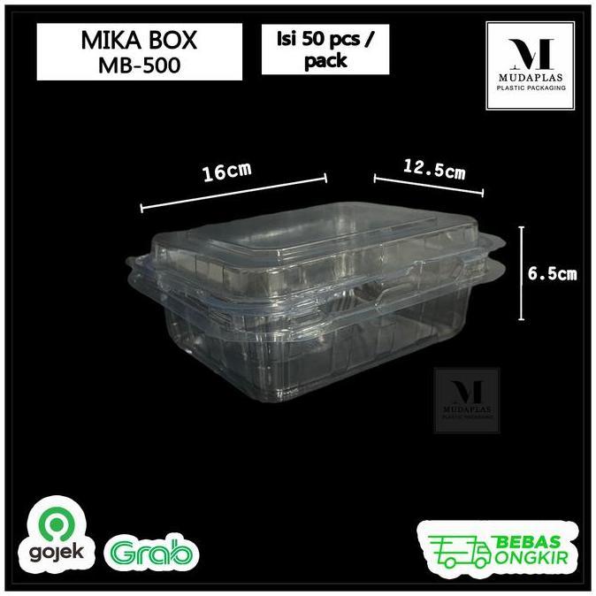 Mika Box 500 ml Salad Buah Sayur MB 500 / Box Mika Buah Sayur Salad Isi 50 pcs