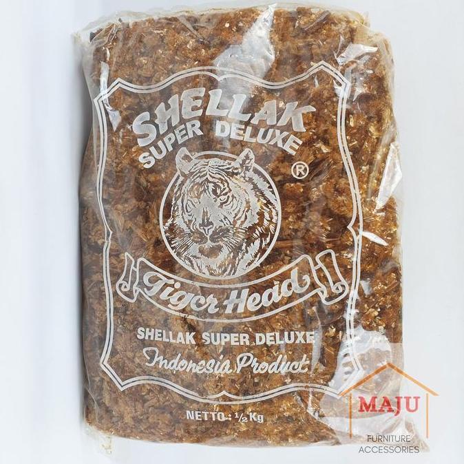 Shellak Tiger Head (Serlak / Sirlak / Shelak / Sherlak / Shellac Super Emping) 500 gram (1/2 kg) Cam